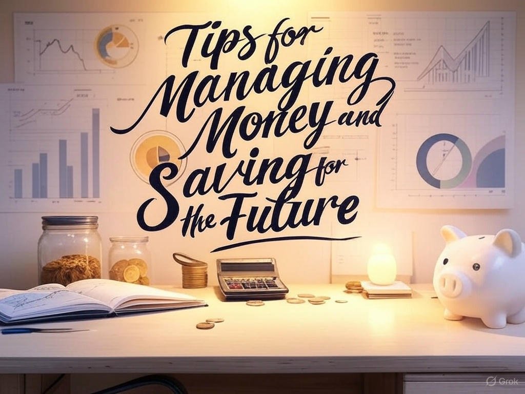 Tips for managing money and saving for the future:
